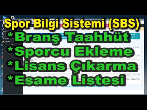 Spor Bilgi Sistemi SBS 2019 Okul Sporları Lisans İşlemleri