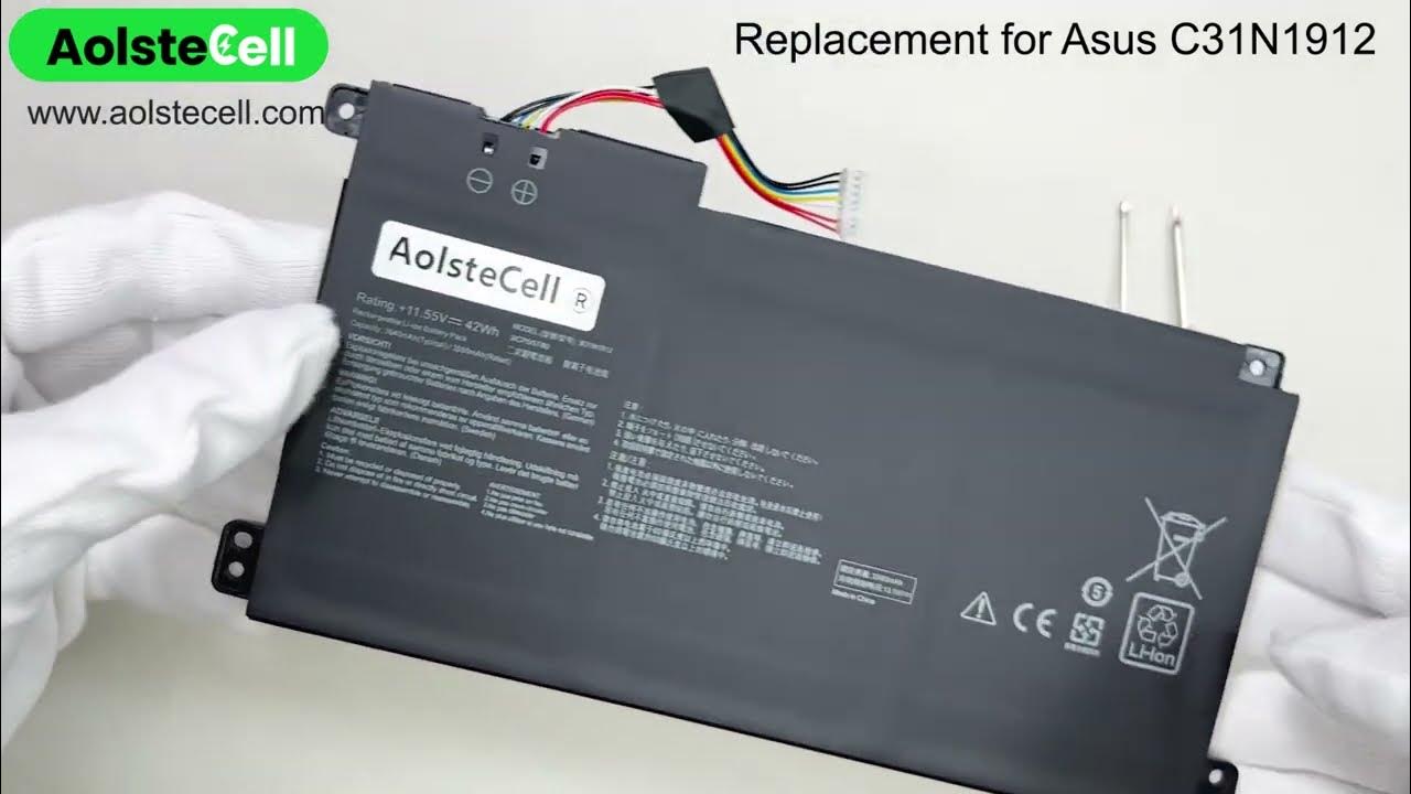 Replacement battery for Asus C31N1912 (42Wh 3 Celle 11.55V ) - YouTube