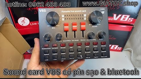 GIATOT.shop I Giá Tốt ISound card âm thanh V8S có bluetooth cùng pin sạc