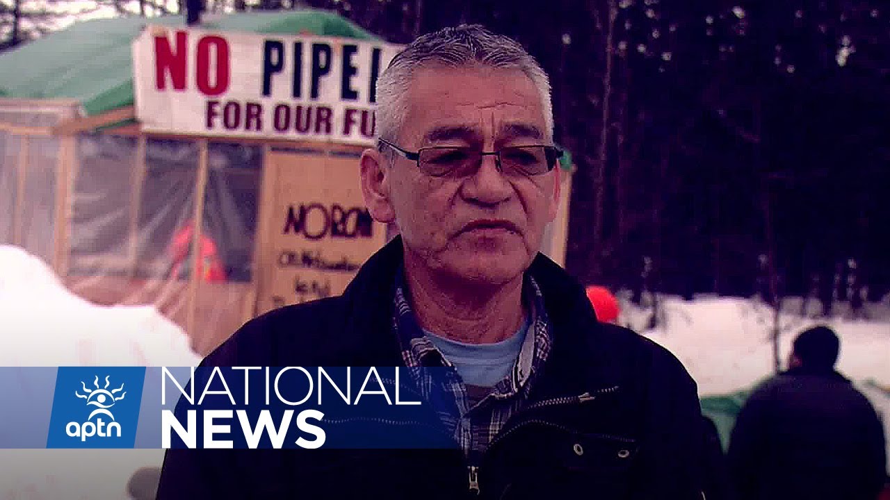 Wet'suwet'en hereditary chief speaks with reporters outside the RCMP's exclusion zone | APTN News