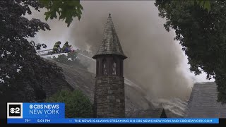 Flames tear through historic Montclair church