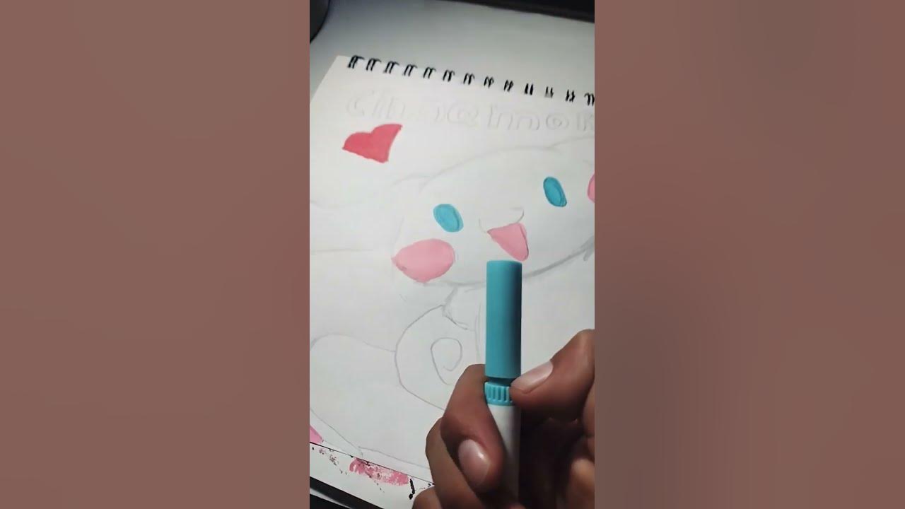 I drew cinnamoroll in a skate board - YouTube