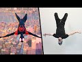 Spiderman into the spiderverse stunts in real life parkour