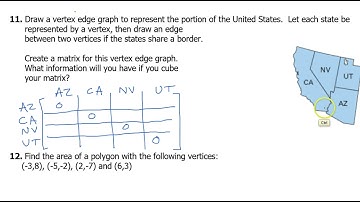 Test B (10 to 11) Vertex Edge Graphs and Matrices