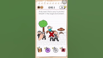 Brain Test 2 Prison Escape Level 2 Answer | Andy must find a way to protect himself
