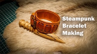 Steampunk Bracelet Making With Leather