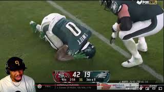 Deommodore Lenoir's DEVASTATING HIT on D’Andre Swift! | 49ers vs Eagles | reaction