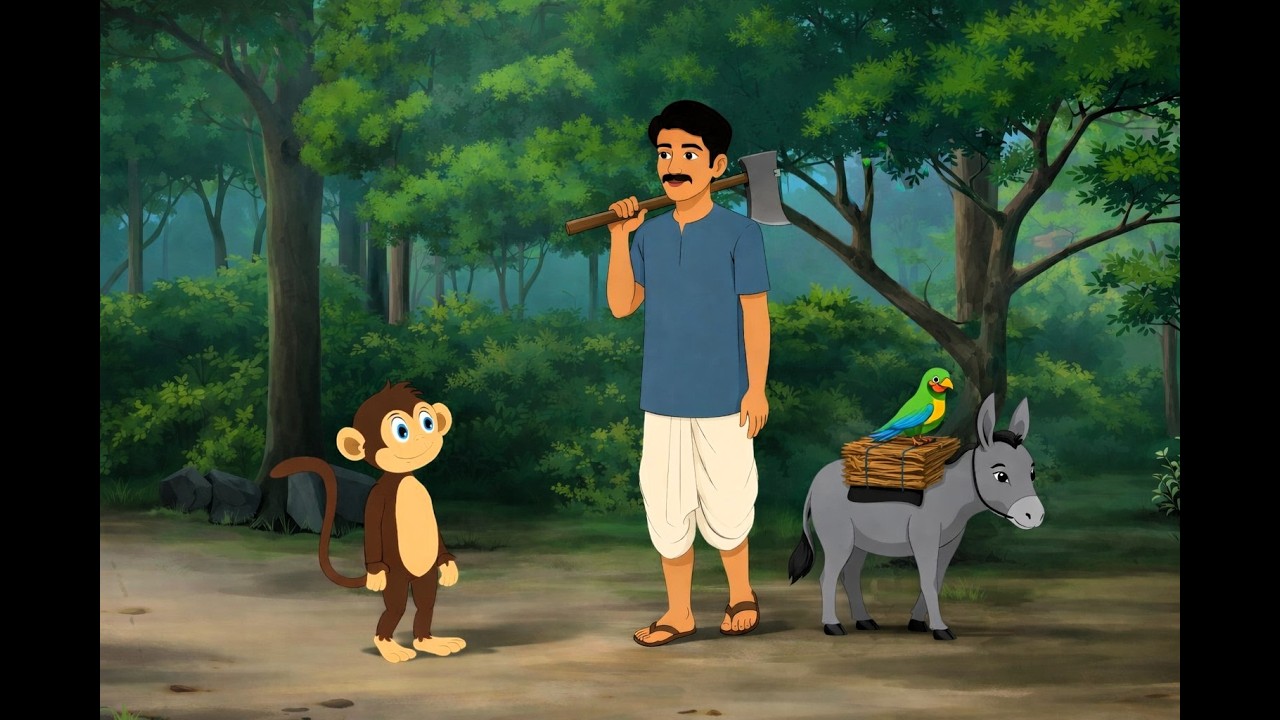 वफादार बंदर और मेहनती किसान | kahani | Hindi cartoon story | cartoon | hindi kahaniya