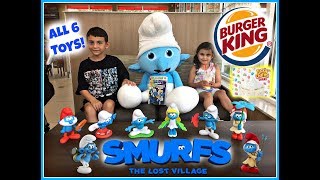 Burger King Smurfs The Lost Village Kids Meal Toys All 6 Toys Lucky Charms Shake Taste Test