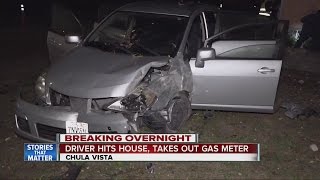 Driver hits house, takes out gas meter