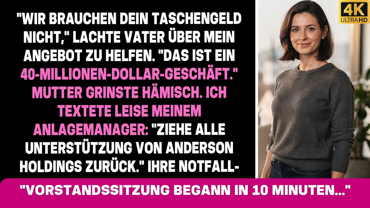 Familie lehnte mein 300.000 €-Investment ab – wussten nicht, dass ich ihre Finanzierung steuere.