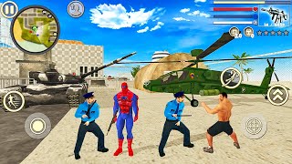 Spider Rope Hero Vice Town - Army Tank and Helicopter - Android Gameplay screenshot 1