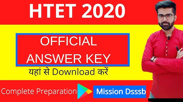 HTET OFFICIAL ANSWER KEY 2020 Download Here