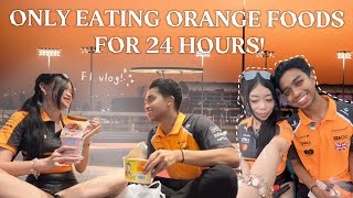 EATING ONLY ORANGE FOODS FOR 24 HOURS! *f1 sg vlog*