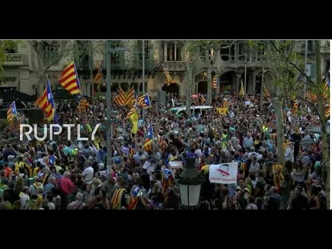 LIVE: Demonstration in Barcelona following Spain’s push to remove Catalonia’s leaders