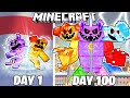 I Survived 100 Days as SMILING CRITTERS in Minecraft!