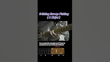 5-String Sweep Picking | A Major Arpeggio in the Root Position w/ TAB & Diagram #shorts
