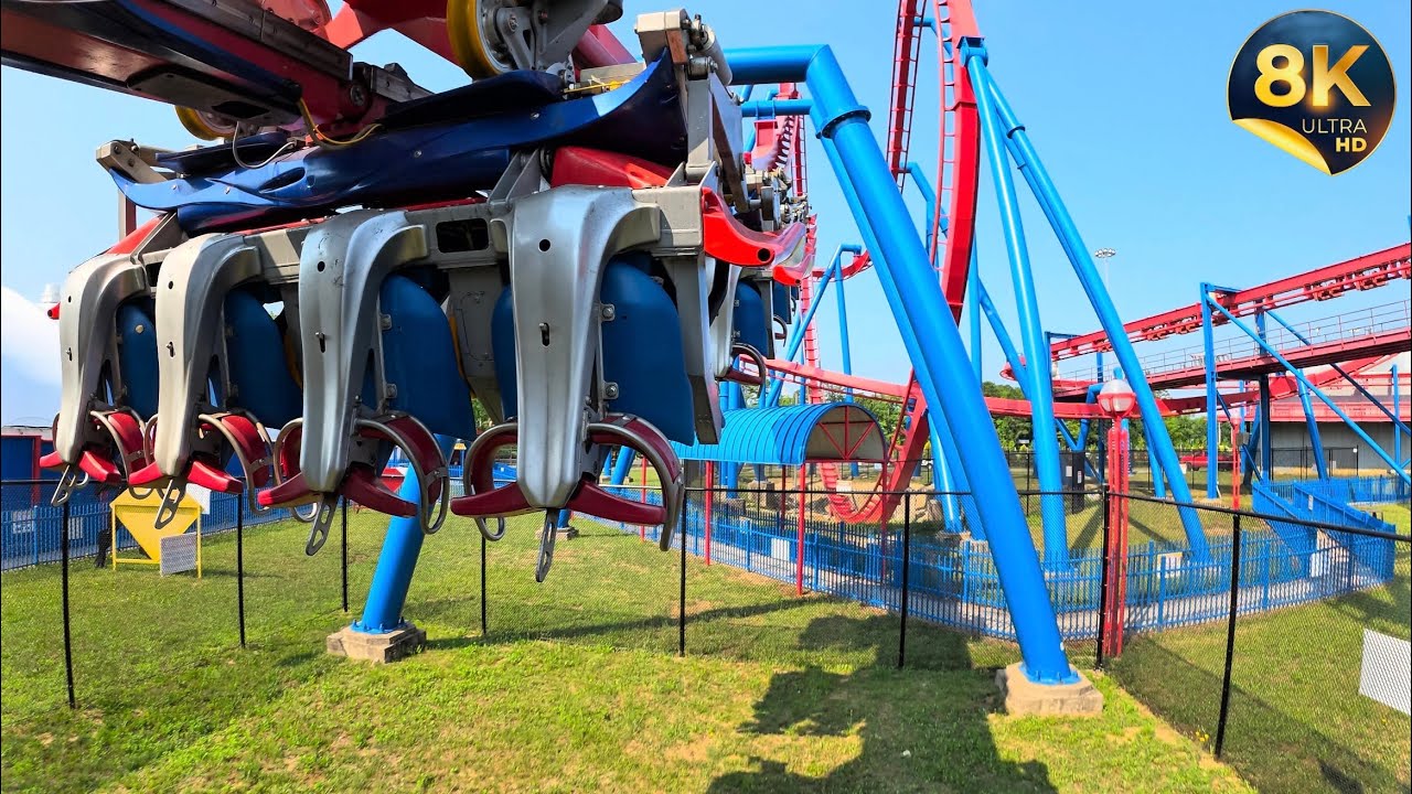 Superman Ultimate Flight POV 8K Back Row Six Flags Great Adventure