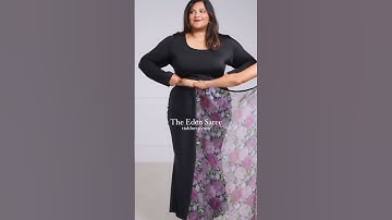 Floral Saree Drape on Gorgeous Curvy Model | Curvy Models | Floral Print Saree | #Shorts