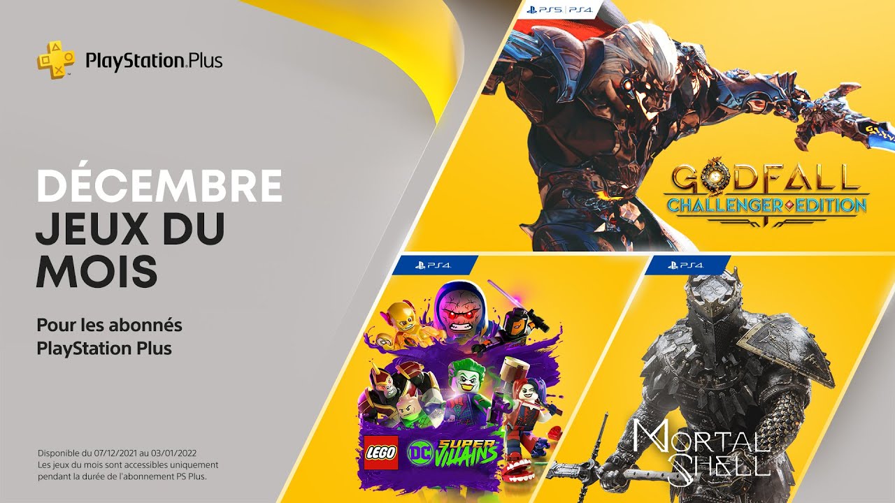 PlayStation Plus | Décembre 2021 | 6 jeux : Godfall: Challenger Edition, LEGO DC, Mortal Shell, etc.