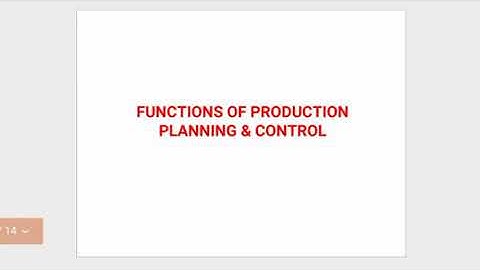 ME 404 Industrial Engineering Module 5 Part 2 Functions of PPC