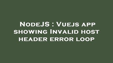 NodeJS : Vuejs app showing Invalid host header error loop