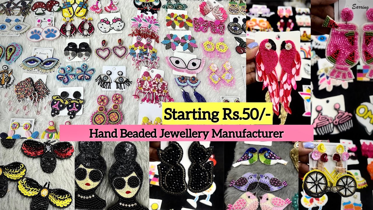 Hand Beaded Earrings Manufacturer | Handmade Jewellery Market in Delhi | Quirky Earrings