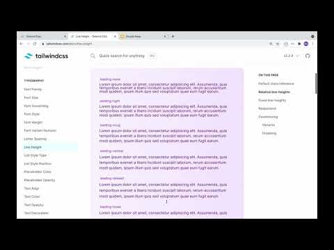 Tailwind CSS - Typography classes