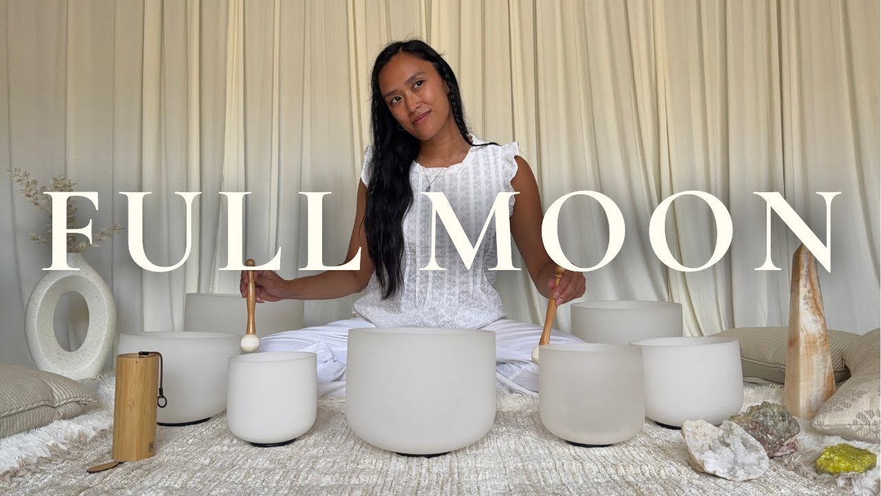Full Moon Sound Bath 🌕 | Crystal Singing Bowl Meditation - YouTube