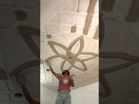 Unique POP Ceiling Flower Design Making Skills 🔥👌#art #craftyhome #interiordesign #popdesign