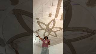 Unique POP Ceiling Flower Design Making Skills 🔥👌#art #craftyhome #interiordesign #popdesign