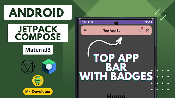 21 - TOP APP BAR - with badges - Jetpack Compose - material3
