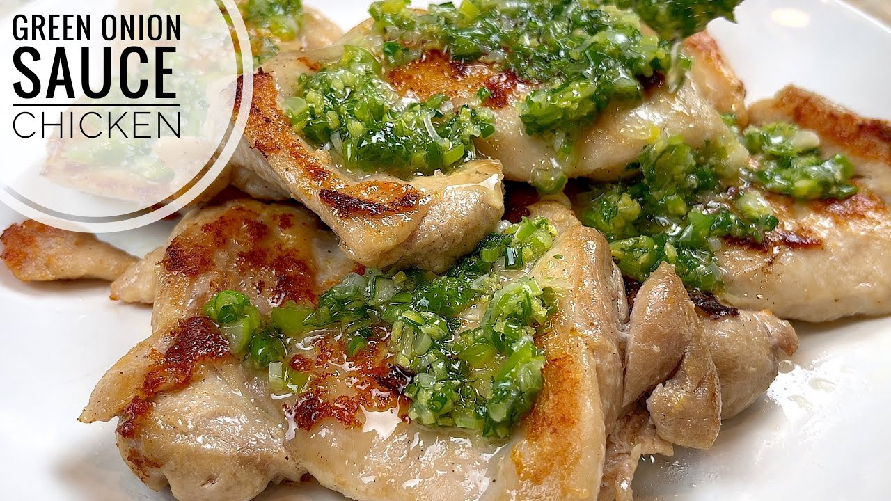 Pan Fried Chicken With Green Onion Sauce - YouTube