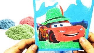 How to make 3 coloring cars wits kinetic sand DIY! Vehicles for kids