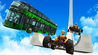 We Launch Rocket Buses and Go Karts off the Biggest Ramp Ever in BeamNG Multiplayer!