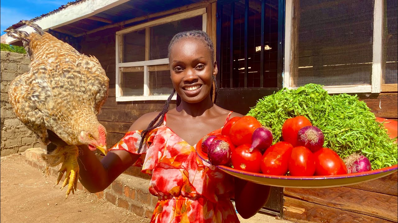 Must Watch 😋#cooking Authentic Local Chicken Stew served with Soft Fresh Kales from Farm