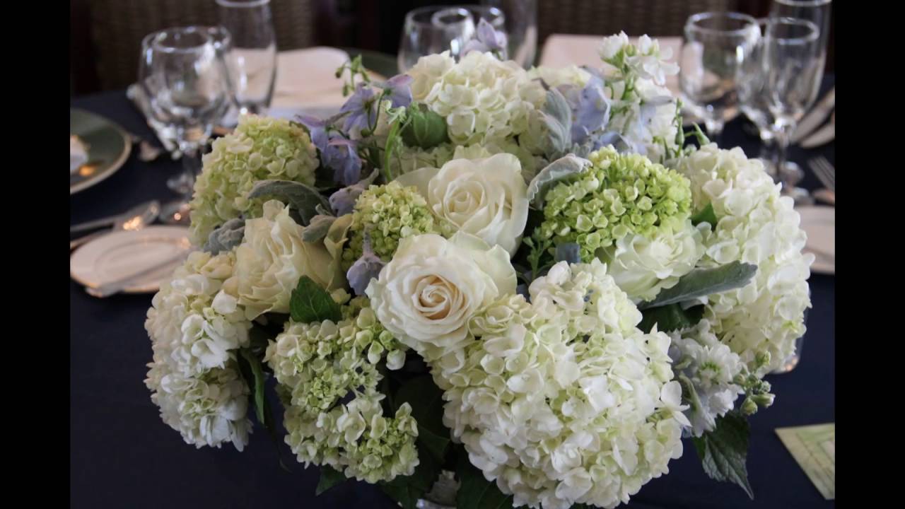 Green and White Hydrangea Centerpiece - YouTube