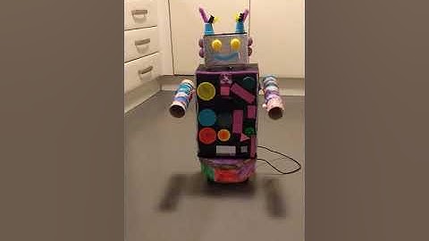 Final cardboard robot using PS2 controller and Arduino