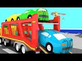 TRANS PORTER! - How many Racing Cars? - Christmas Cartoon Cars - Cartoons for Kids!