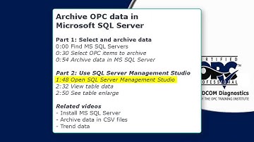 OPC Expert Archive data in SQL Server