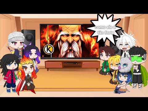 Alguns Hashiras + kamaboko Squad reagindo ao Rap do Yamamoto (Okabe)