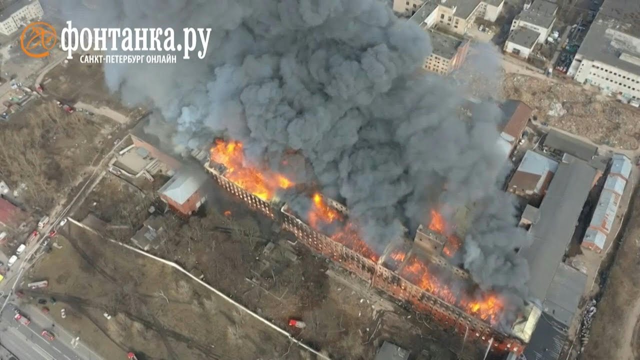 Aerial shots of massive fire at historic Saint Petersburg building | AFP
