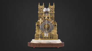 Westminster Abbey Three Train Skeleton Clock