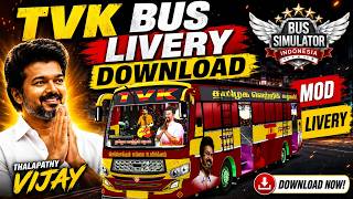 New TVK Bus Mod Tamil | Bus Simulator Indonesia | TVK Bus Livery In Bussid #tvk #bus #mod #tvkvijay screenshot 1
