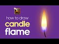 A CANDLE FLAME | ADOBE ILLUSTRATOR TUTORIAL FOR BEGINNERS