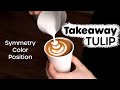 How to make tulip in a paper cup  2 minutes latte art tutorial