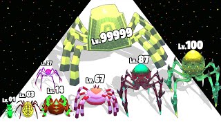 Spider & Insect Evolution Run - Upgrade Last Spider All Level Gameplay (Spider Evolution Run)