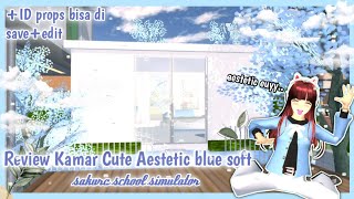 REVIEW KAMAR CUTE AESTETIC BLUE SOFT + ID PROPS 💙✿ ||Sakura Schol Simulator screenshot 4