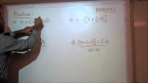 Math 8 - Topic 2.5 - Order of Operations with Integers