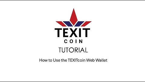 How to Use the TEXITCoin Web Wallet